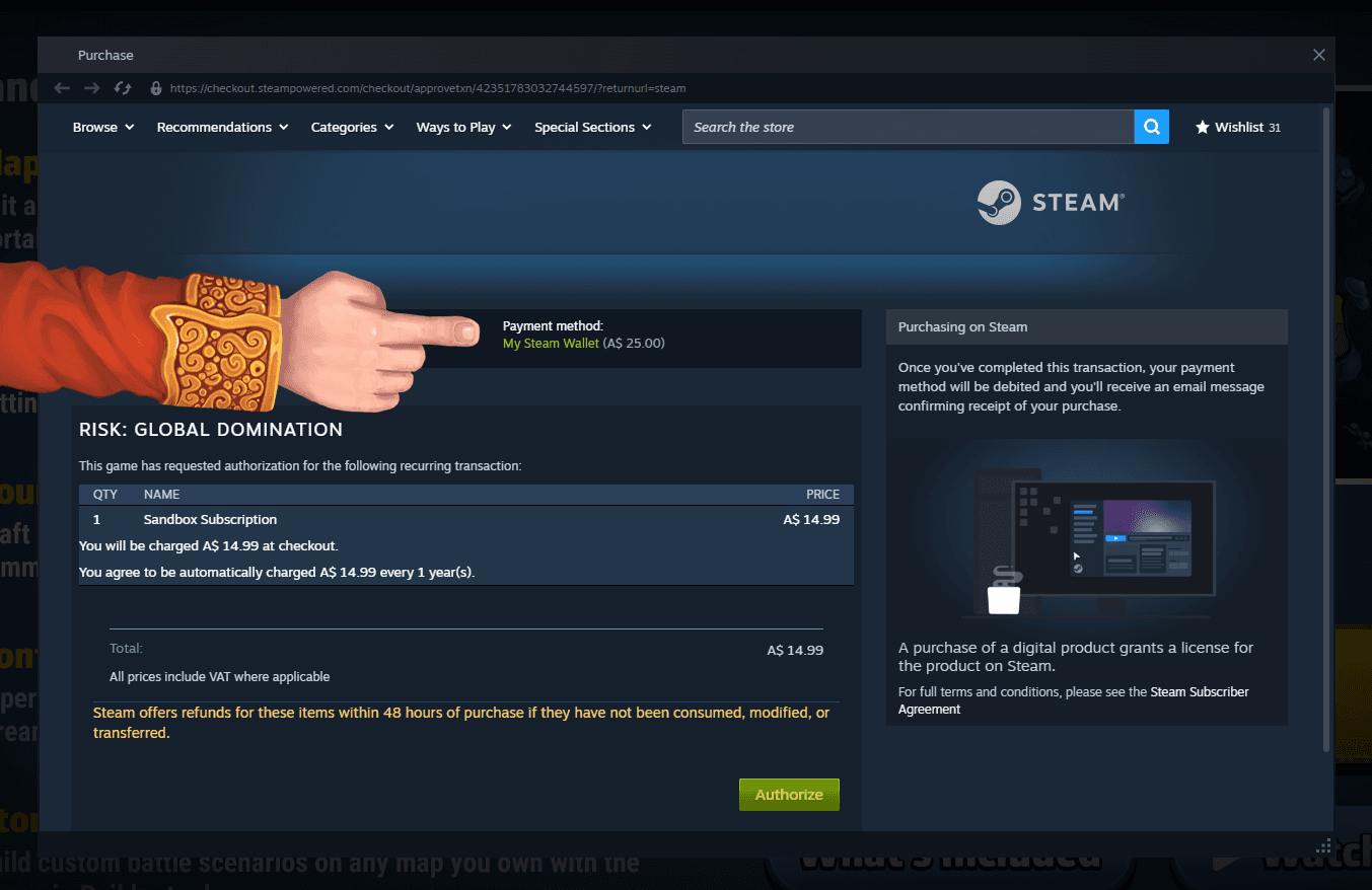 Изображение из объявления Steam