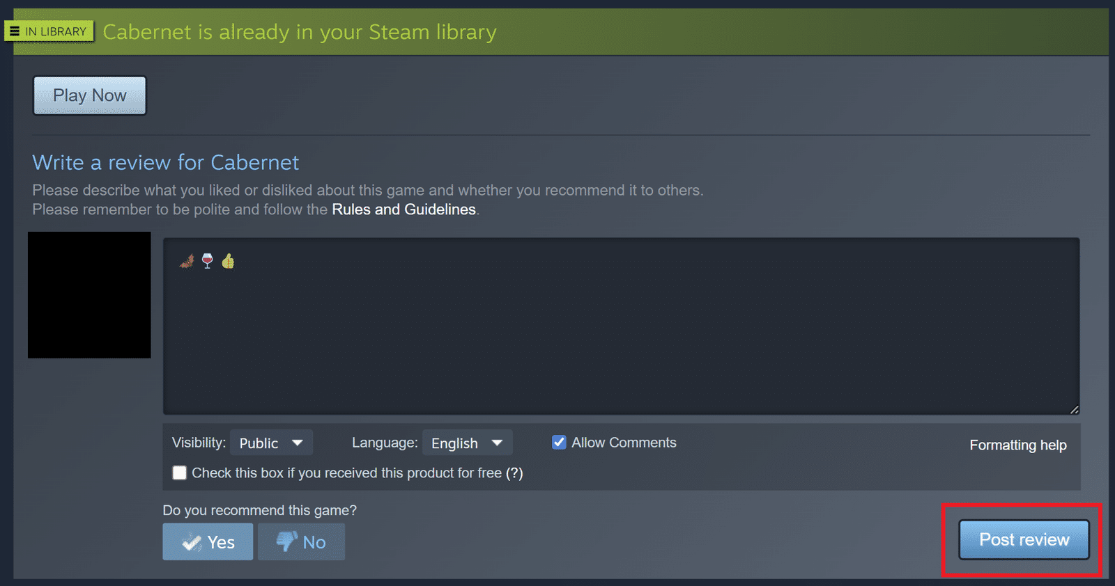 Изображение из объявления Steam