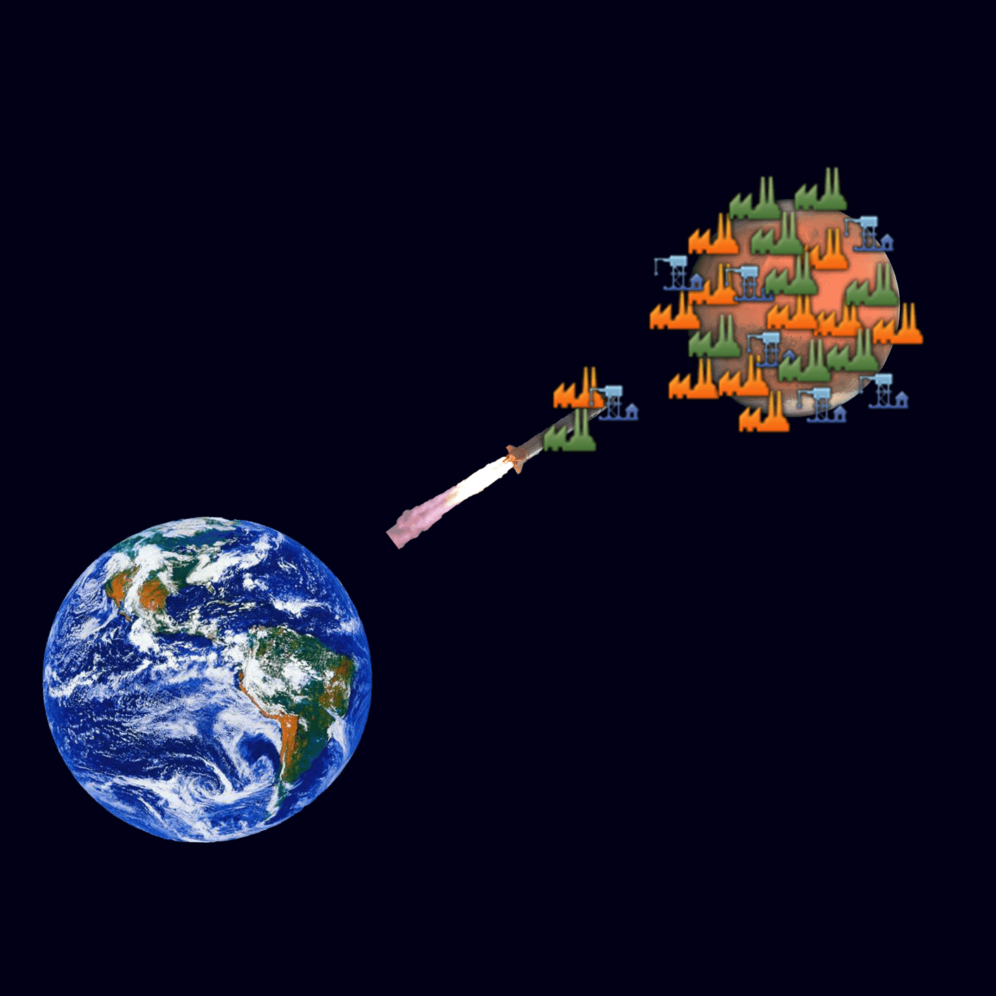 Launch factories to Mars