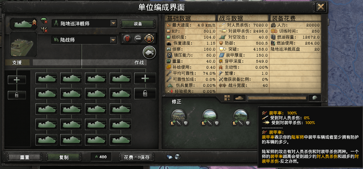 陆地巡洋舰变为营级单位