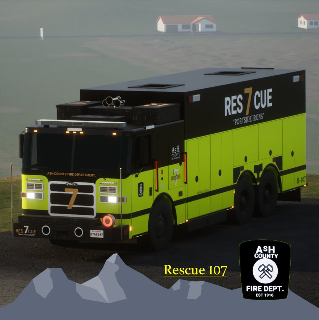 Pierce Arrow XT | Ash County Fire Dept. | Rescue 107 | "Portside Irons"