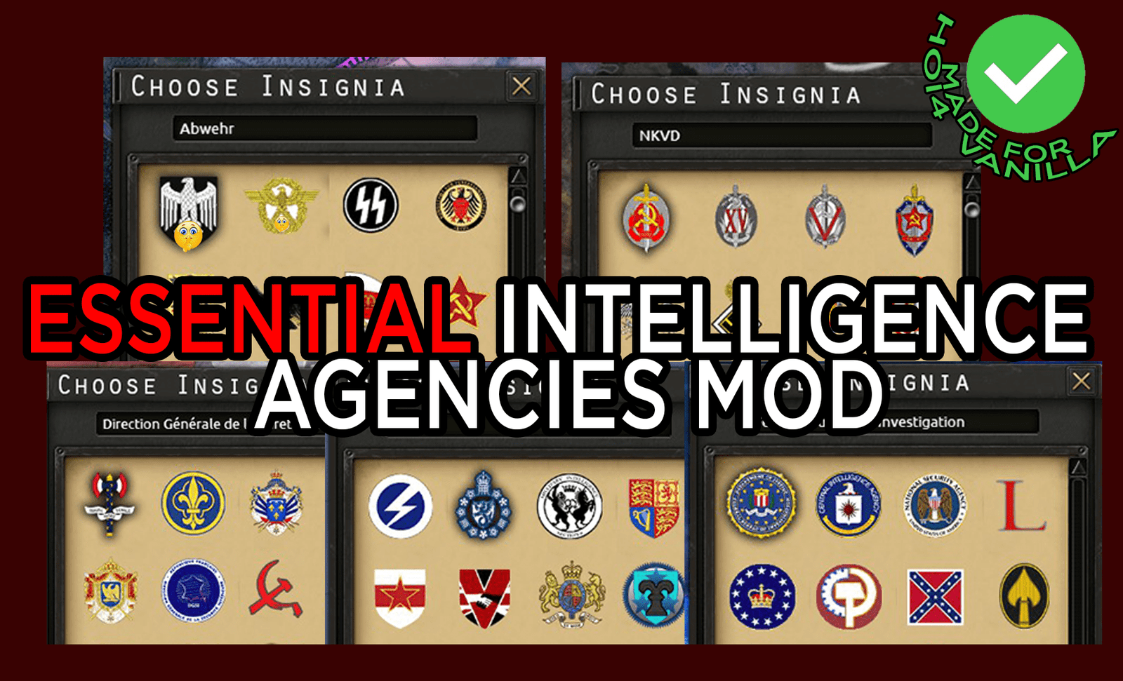 Essential Intelligence Agencies Mod