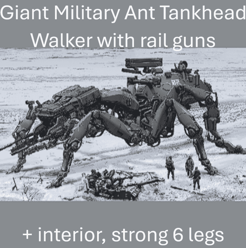 Giant military ant tankhead walker carrier + interior