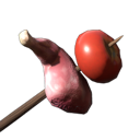Raw Meat and Tomato Skewer